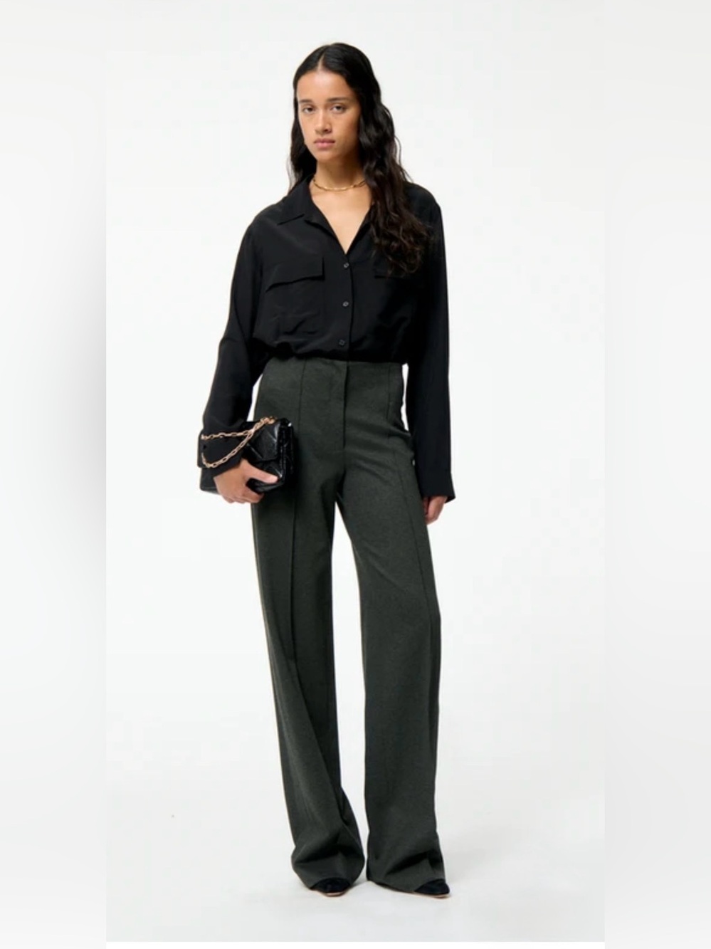 Vanessa Bruno Faru High-Waist Stretch Trousers Kaki Green NWT Fits US 8 / 10